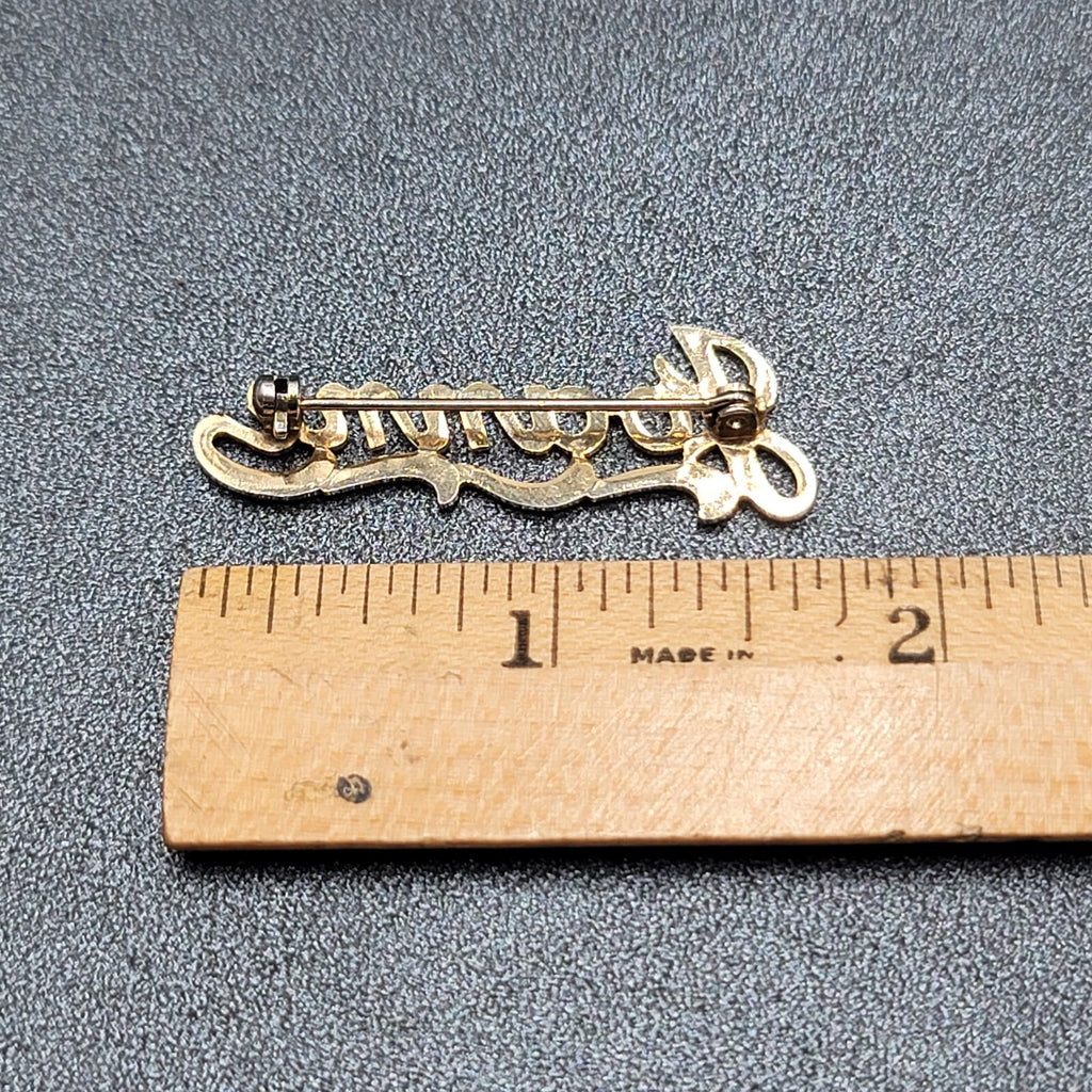 Vintage JOANNE Brooch Pin Name Estate Costume Jewelry 1.75"