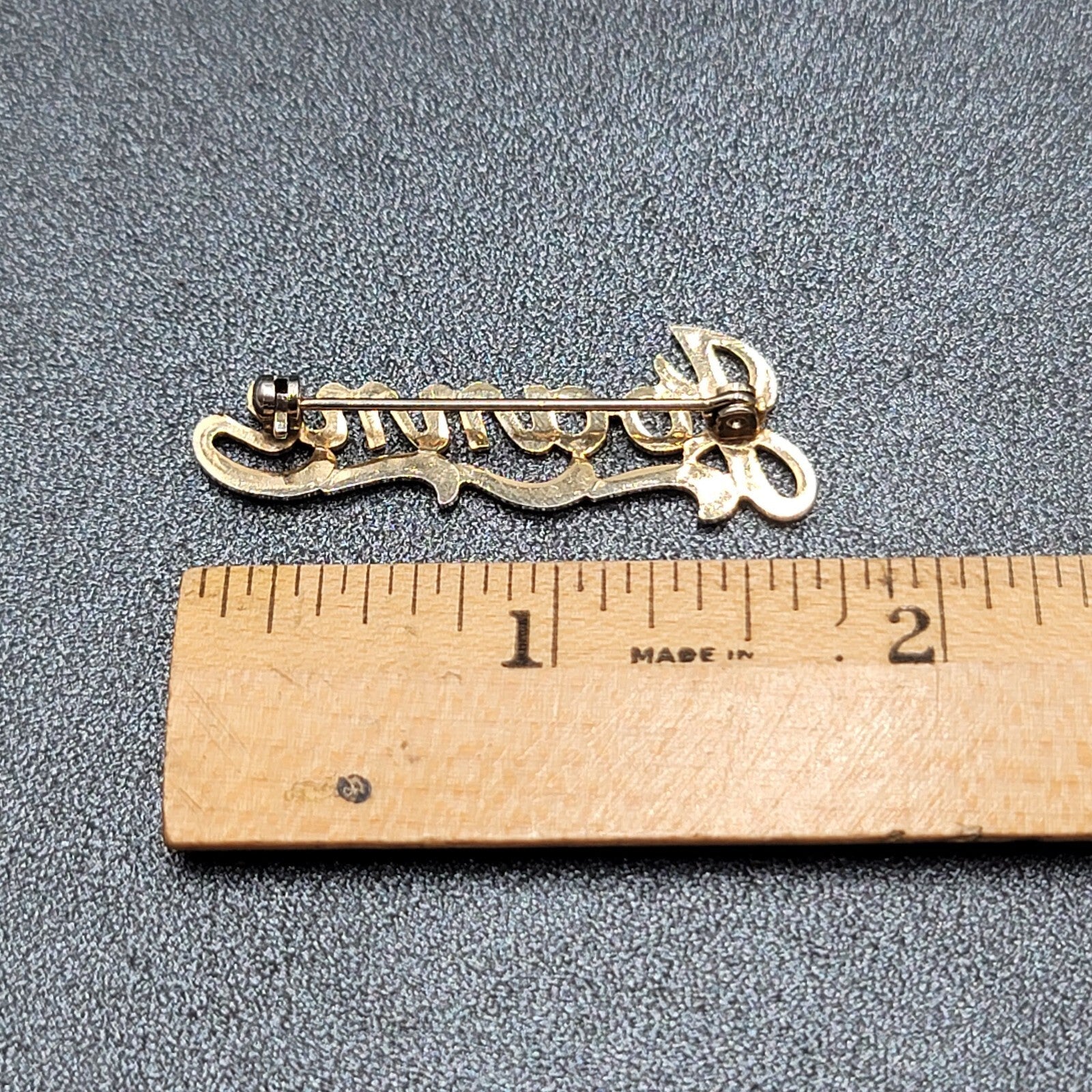Vintage JOANNE Brooch Pin Name Estate Costume Jewelry 1.75"
