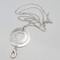 Lanyard Necklace Silver tone Keychain Necklace 36"