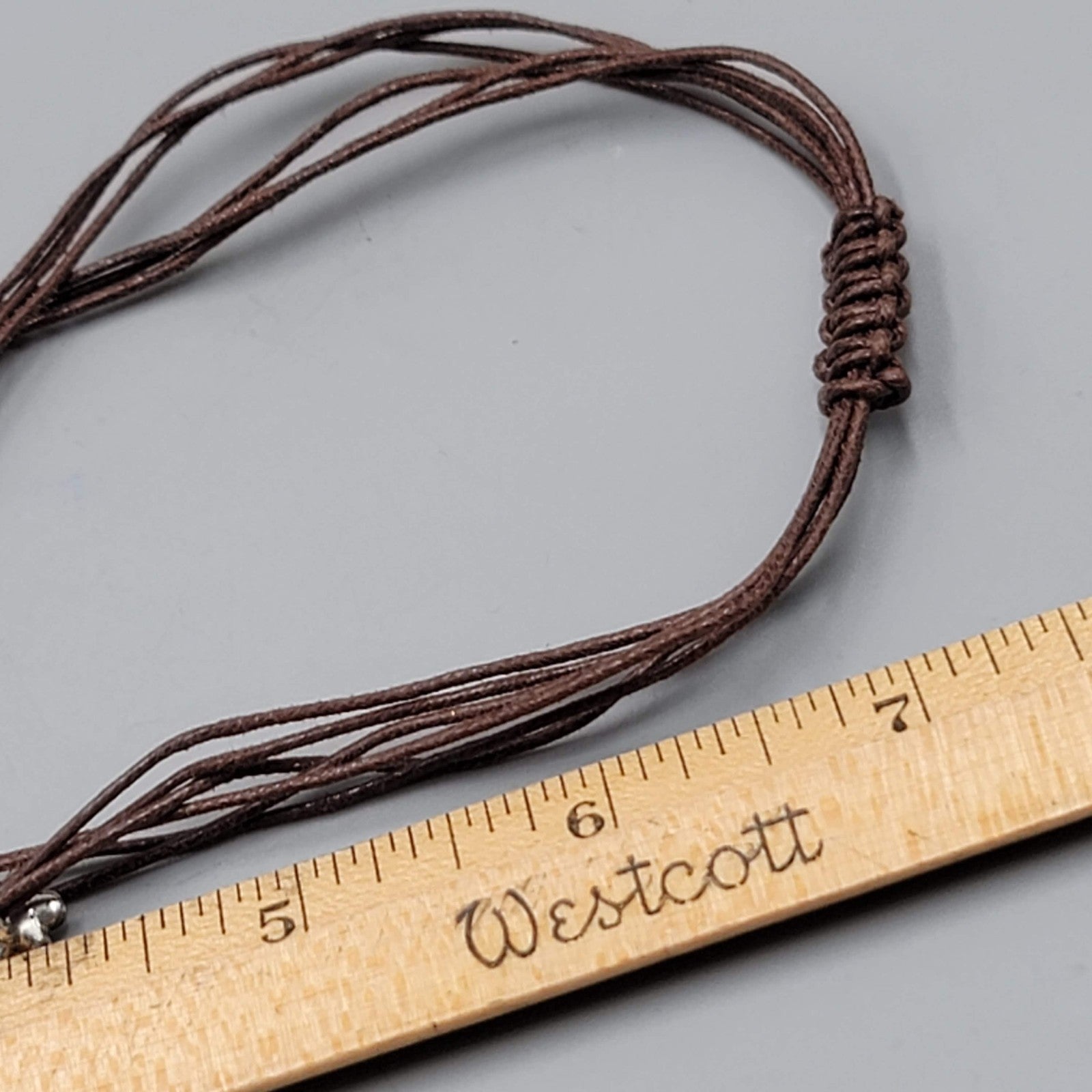 Fossil Necklace Blue Stone Adjustable Cord