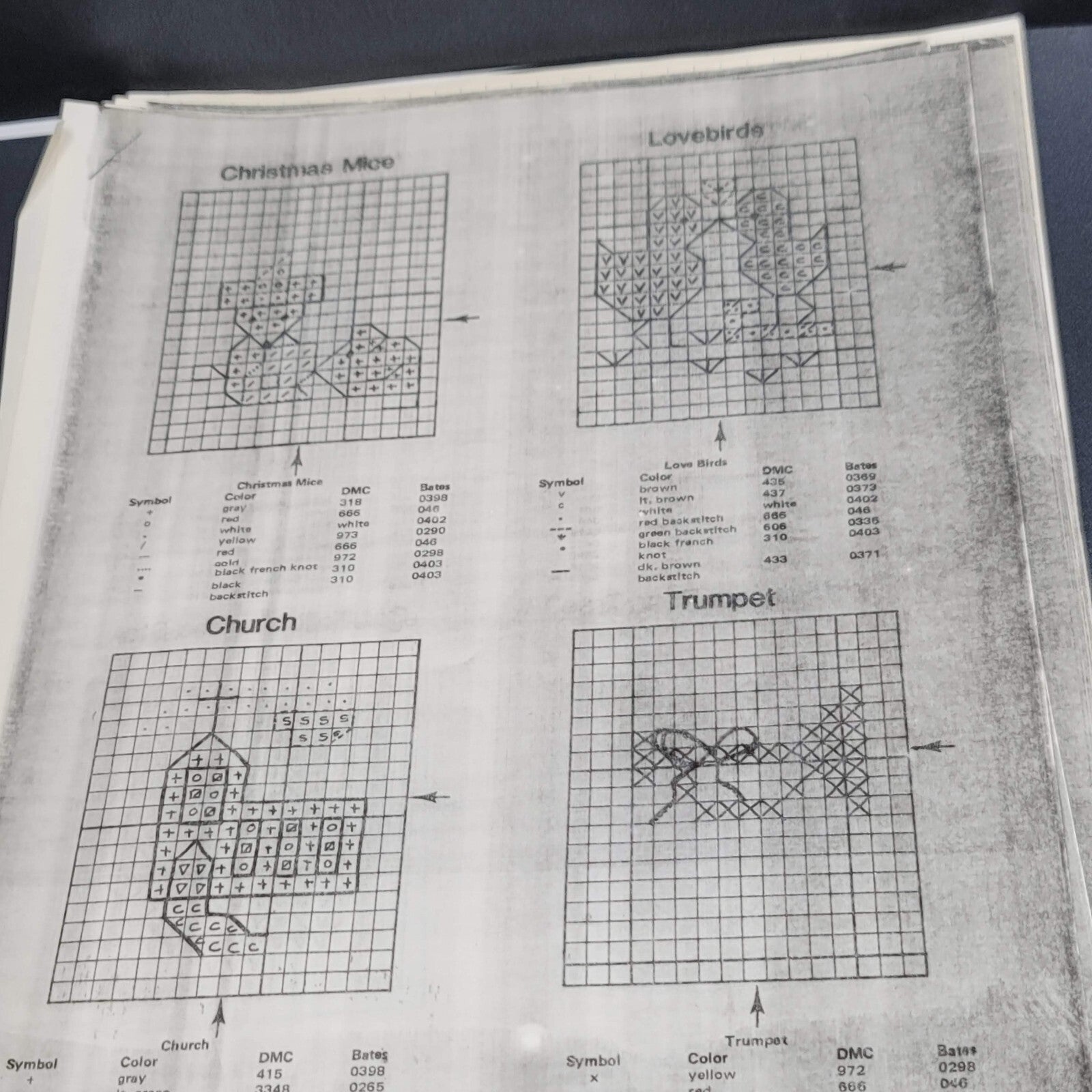 Various Charted Cross Stitch Patterns for Jar Lids Leaflet 211 Lorenzo Petroff