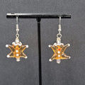 Art Glass Pierced Earrings Gingerbread Star Men Dangle 1"