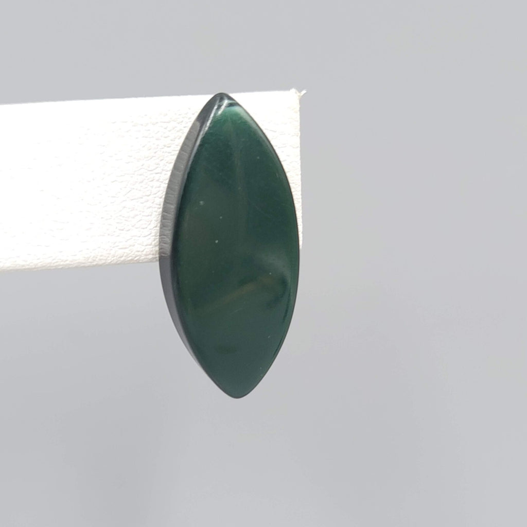 Vintage Pierced Earrings Dark Green Lucite Moonglow Drop 1"