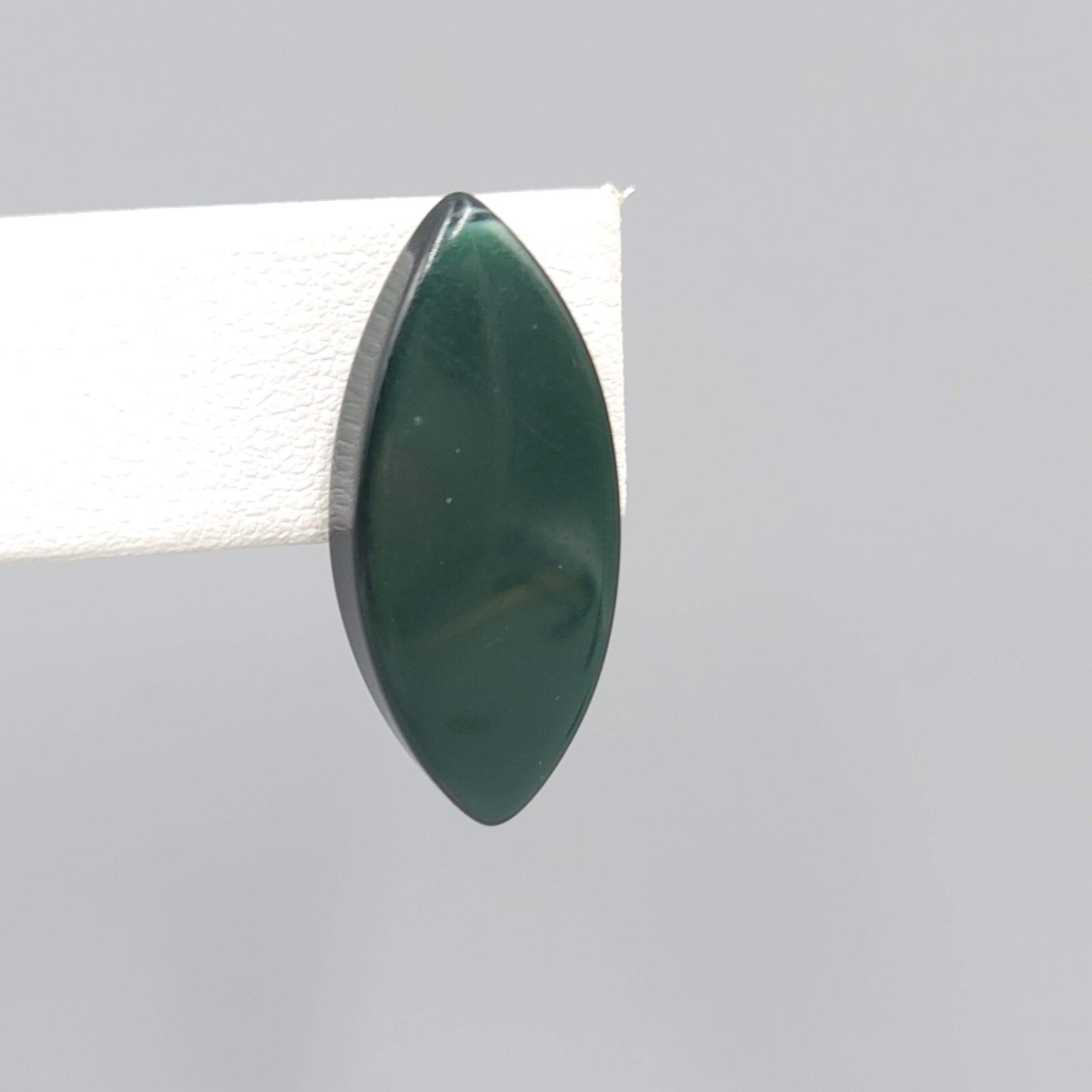 Vintage Pierced Earrings Dark Green Lucite Moonglow Drop 1"