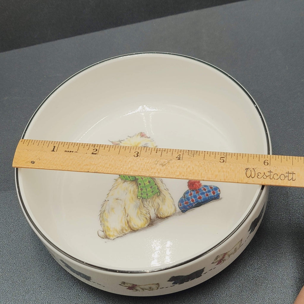 Hudson Middleton Scottie Dogs Bone China England Bowl 6"x2"