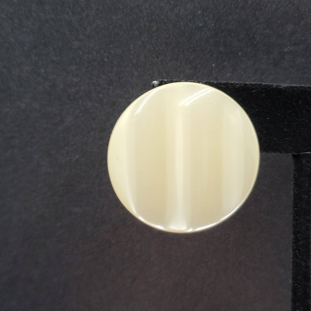Vintage Pierced Earrings Pearloid Round Discs  1 1/8"