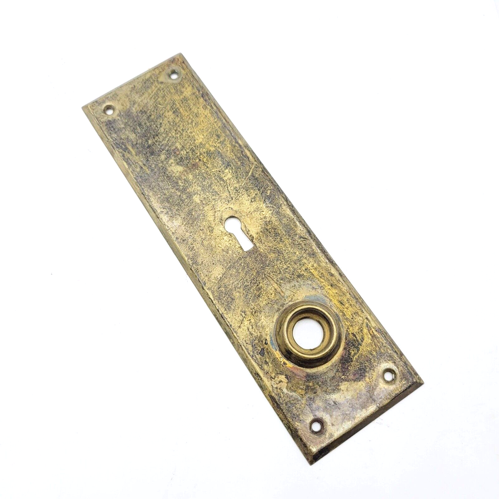 Vintage Brass Doorknob Back Plate Inverted Skeleton Key Salvage