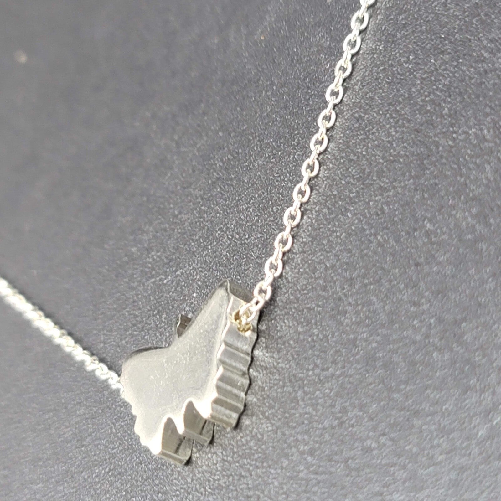 Butterfly Pendant Necklace Silver Plated 19"