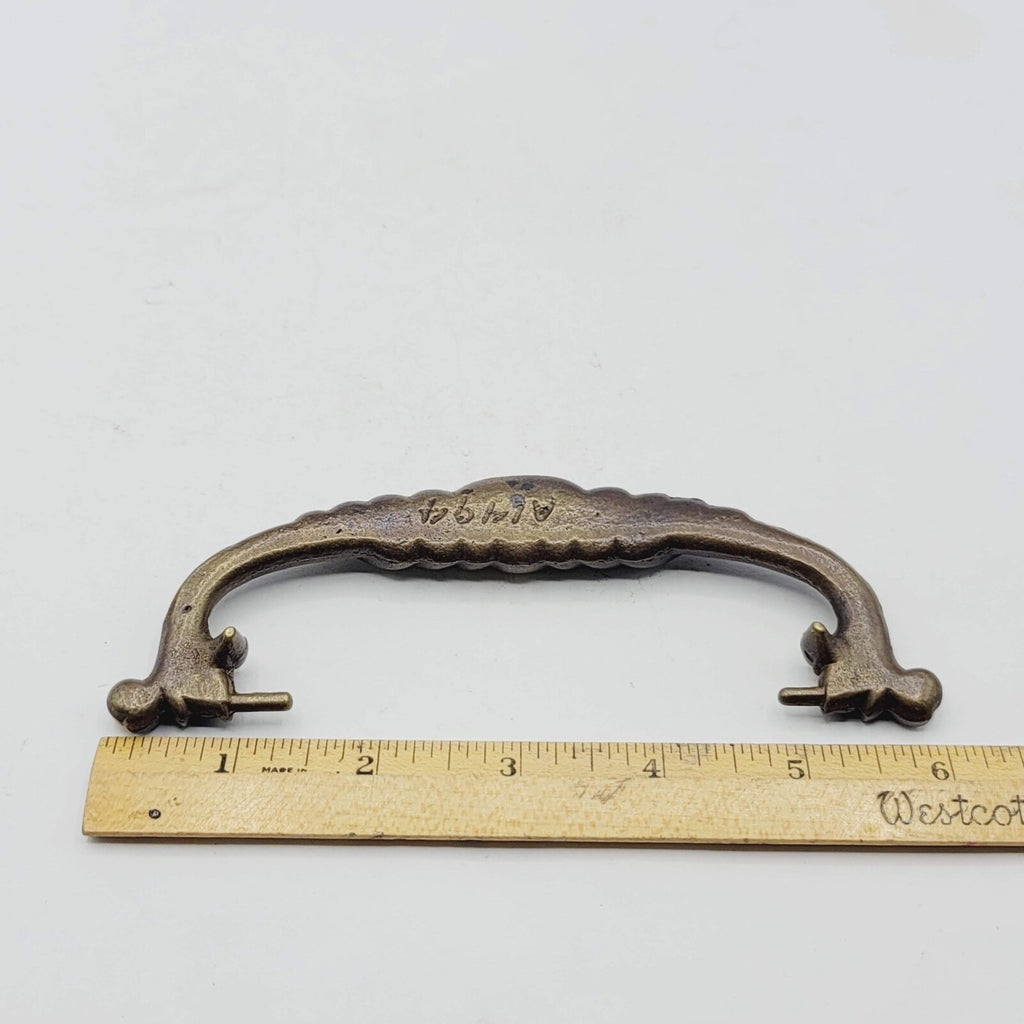 Vintage Single Brass Ornate Bail Pull for 4" Pull Handle Replacement BB