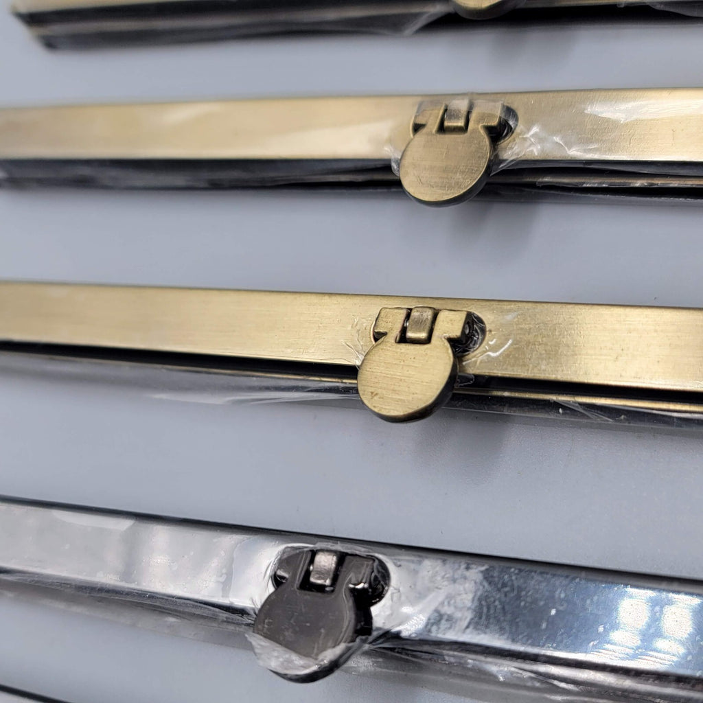 Vintage Metal Purse Clasp Closure Frame Lot of 7 New Old Stock Gunmetal Goldtone