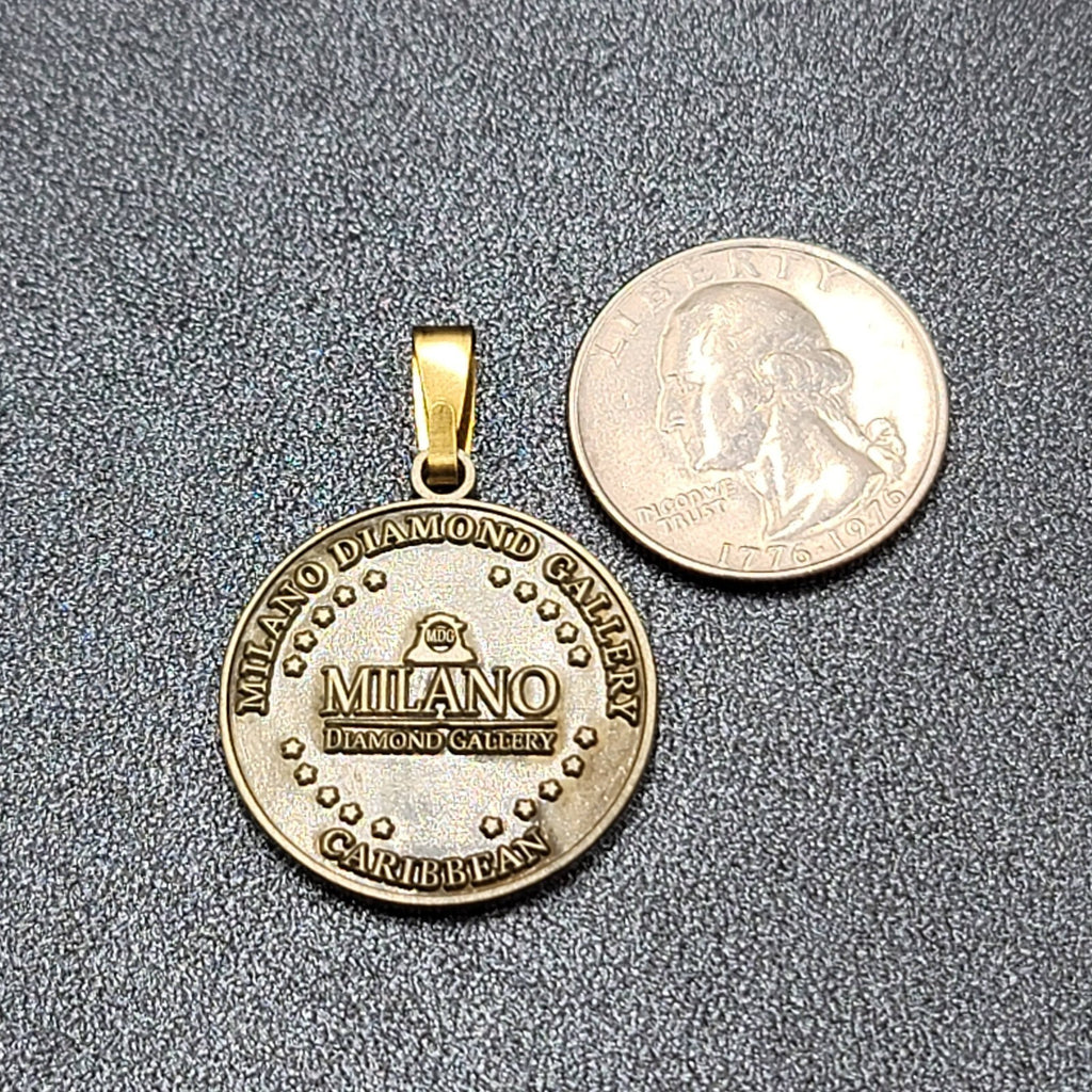 MILANO DIAMOND GALLERY St Thomas Caribbean Island Tag Charm Pendant 1"