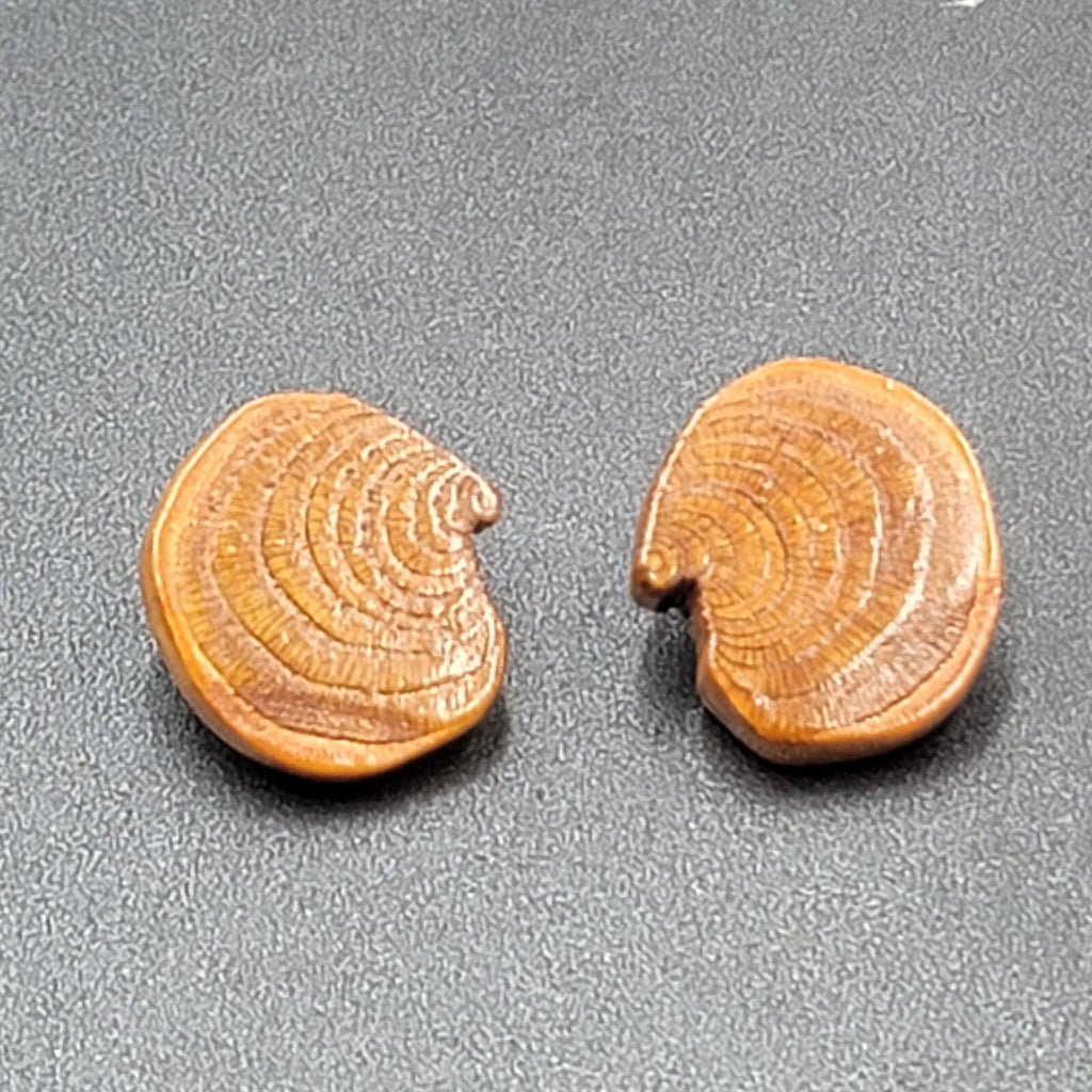 Vintage Clip on Earrings Real Wood Statement Drop 1.25"
