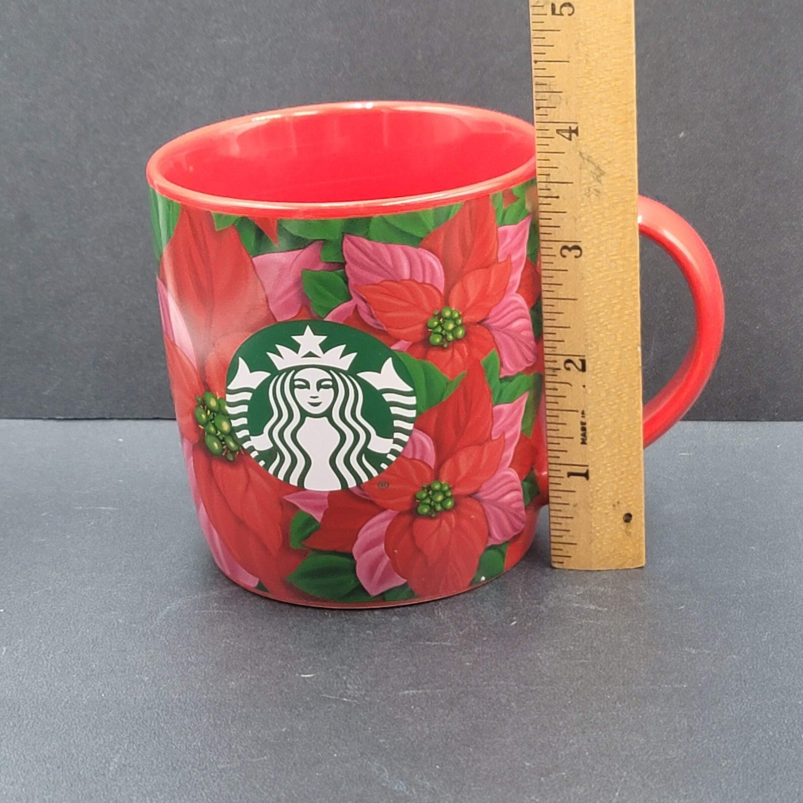 Starbucks Holiday 2020 Green Mermaid Logo Coffee Mug 12 Fl Oz Red Cup Poinsettia