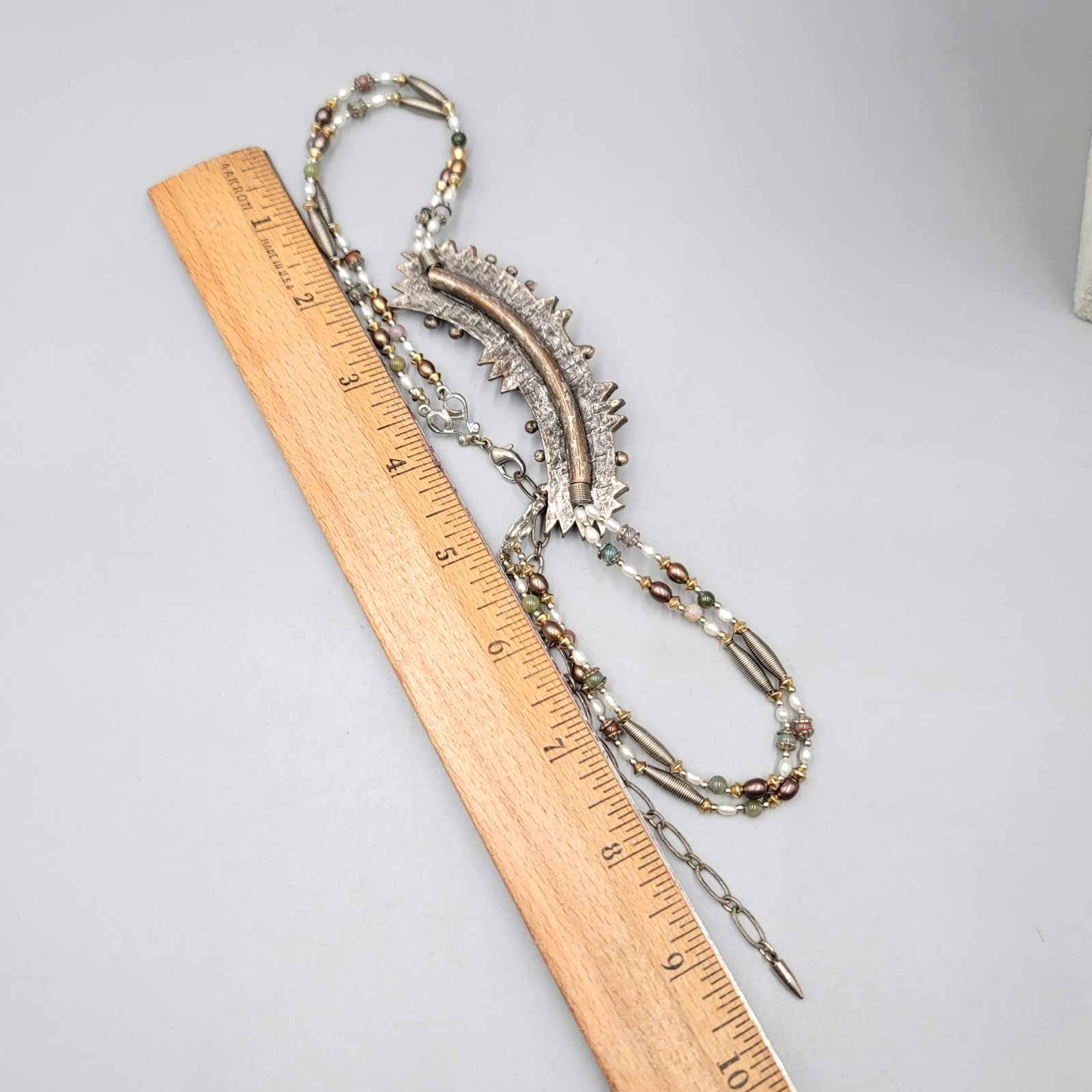 Ethnic Multi Stone Necklace Mixed Materials 18"-22"