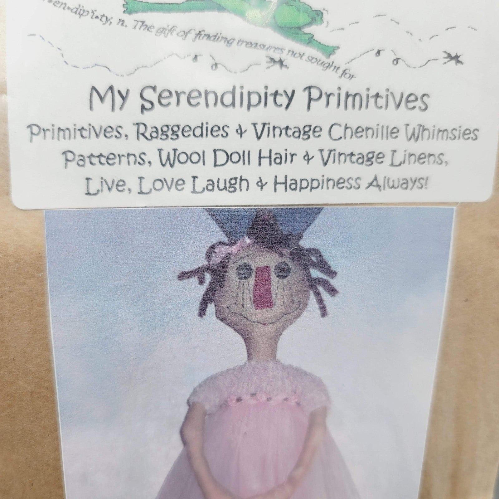 Vintage PATTERN Primitive Raggedy Doll My Serendipity Primitives 2003