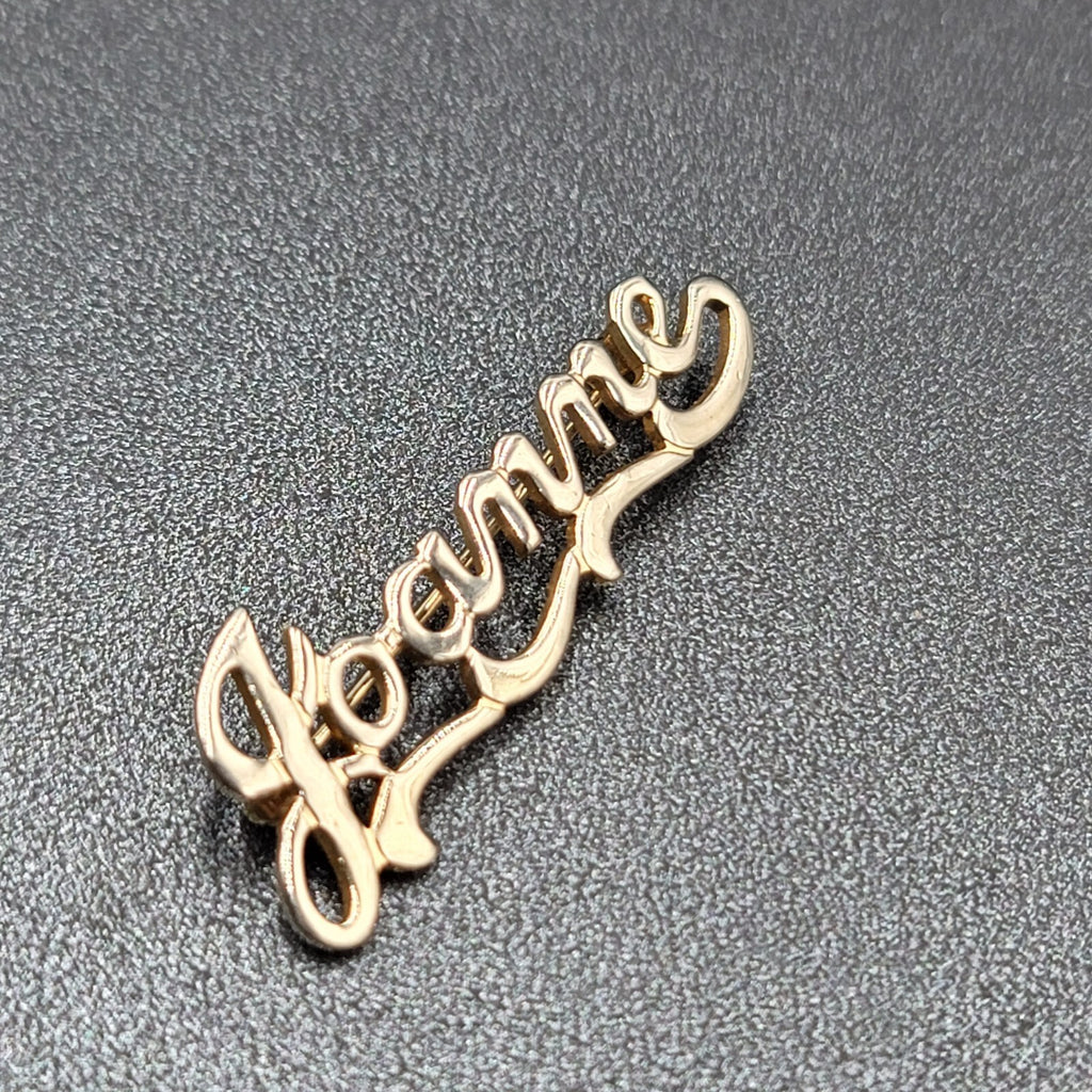 Vintage JOANNE Brooch Pin Name Estate Costume Jewelry 1.75"