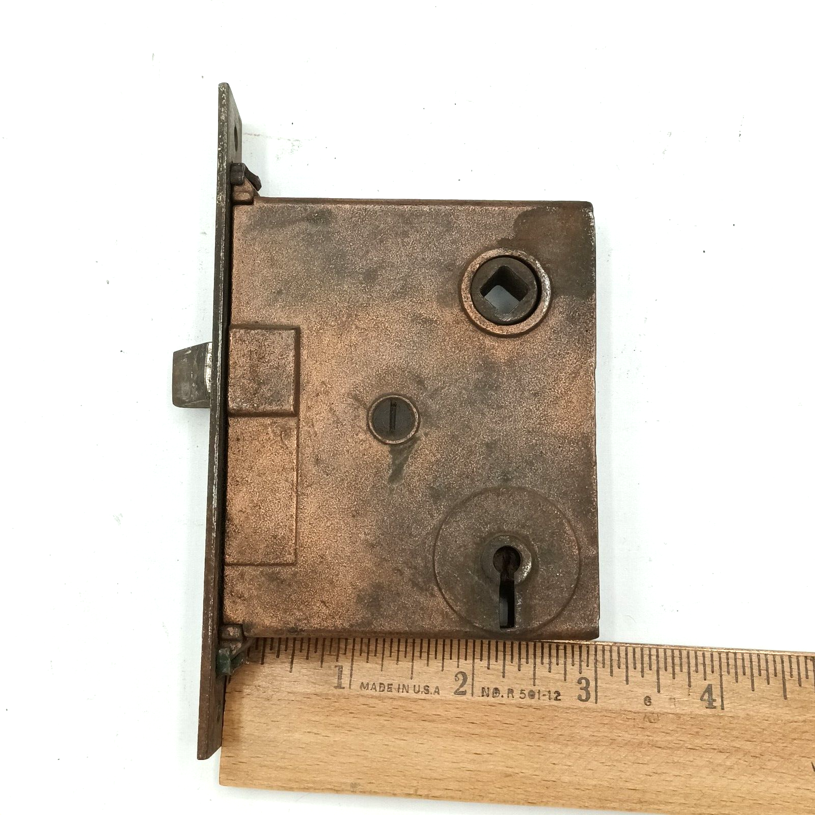 Vintage Mortise Lock Door Hardware Salvage Skeleton Keyhole NO Key B366