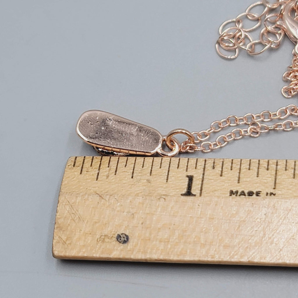 Flip Flop Pendant Necklace Rose Gold tone Chain Crystal 16"-18"