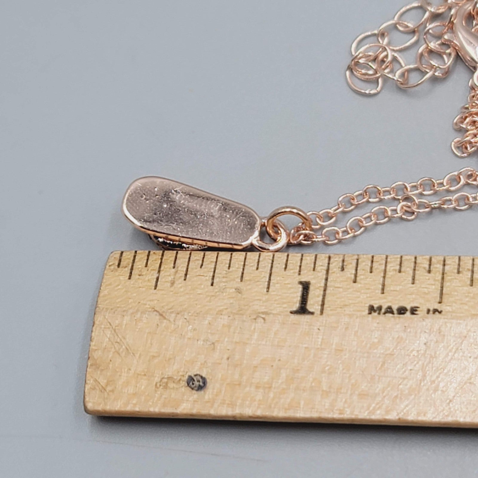 Flip Flop Pendant Necklace Rose Gold tone Chain Crystal 16"-18"
