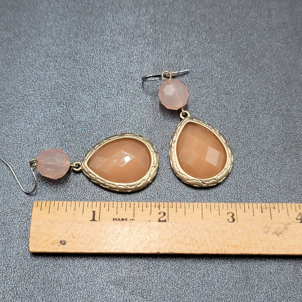 Lot of 3 Pierced Earrings Modern Statement Gold tone Pastel Colors