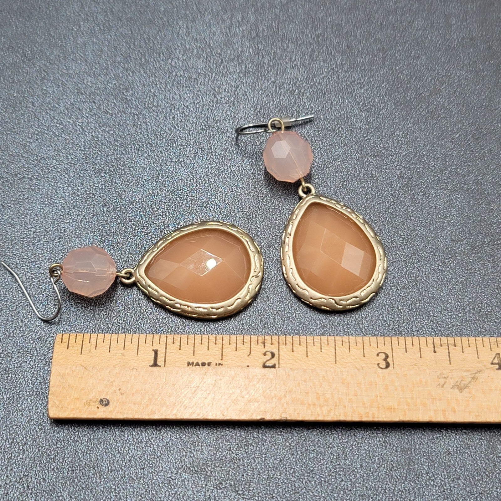 Lot of 3 Pierced Earrings Modern Statement Gold tone Pastel Colors