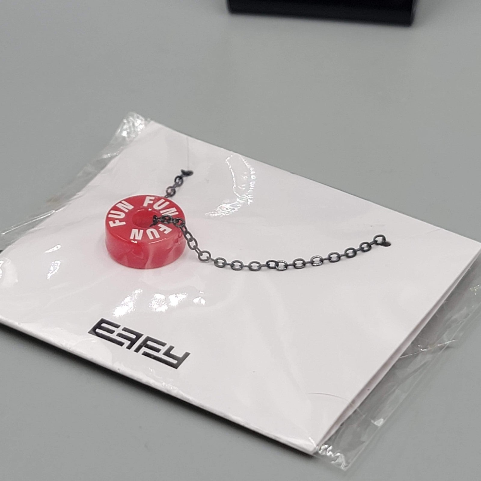 Carnival Cruise Line EFFY Red Barrel Charm Pendant Necklace Black Chain NEW FUN
