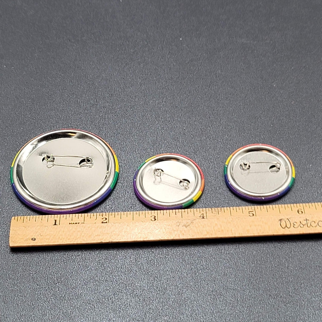 Gay Pride Rainbow Pinback Buttons Love LGBTQ Lot of 3