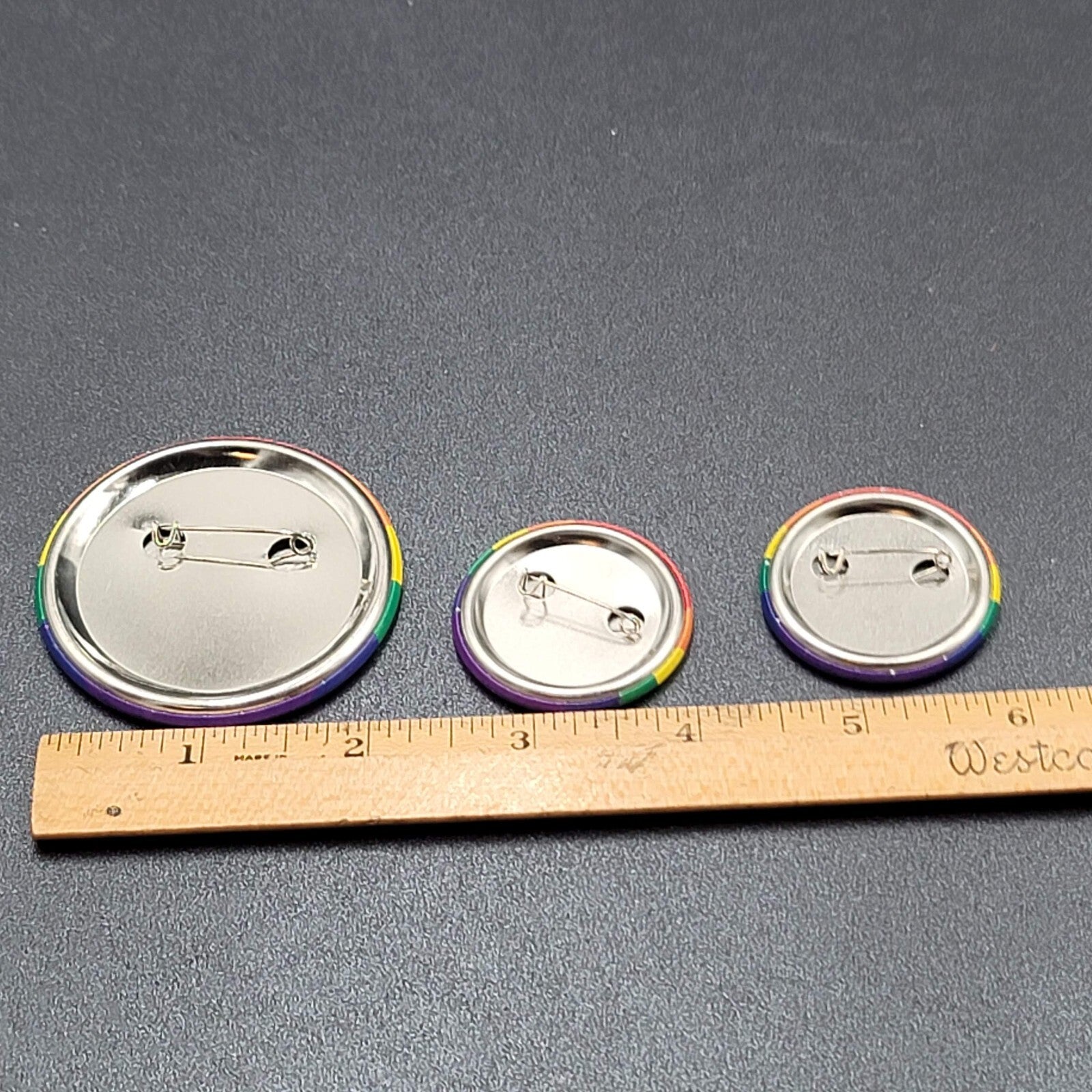 Gay Pride Rainbow Pinback Buttons Love LGBTQ Lot of 3
