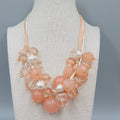 Robert Rose Necklace Large Peach Bauble Bead Statement  18"+