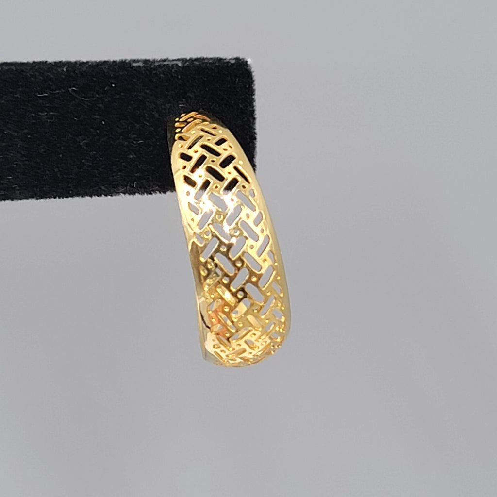 Filigree Hoops Pierced Earrings Gold Plated 1" Lightweight