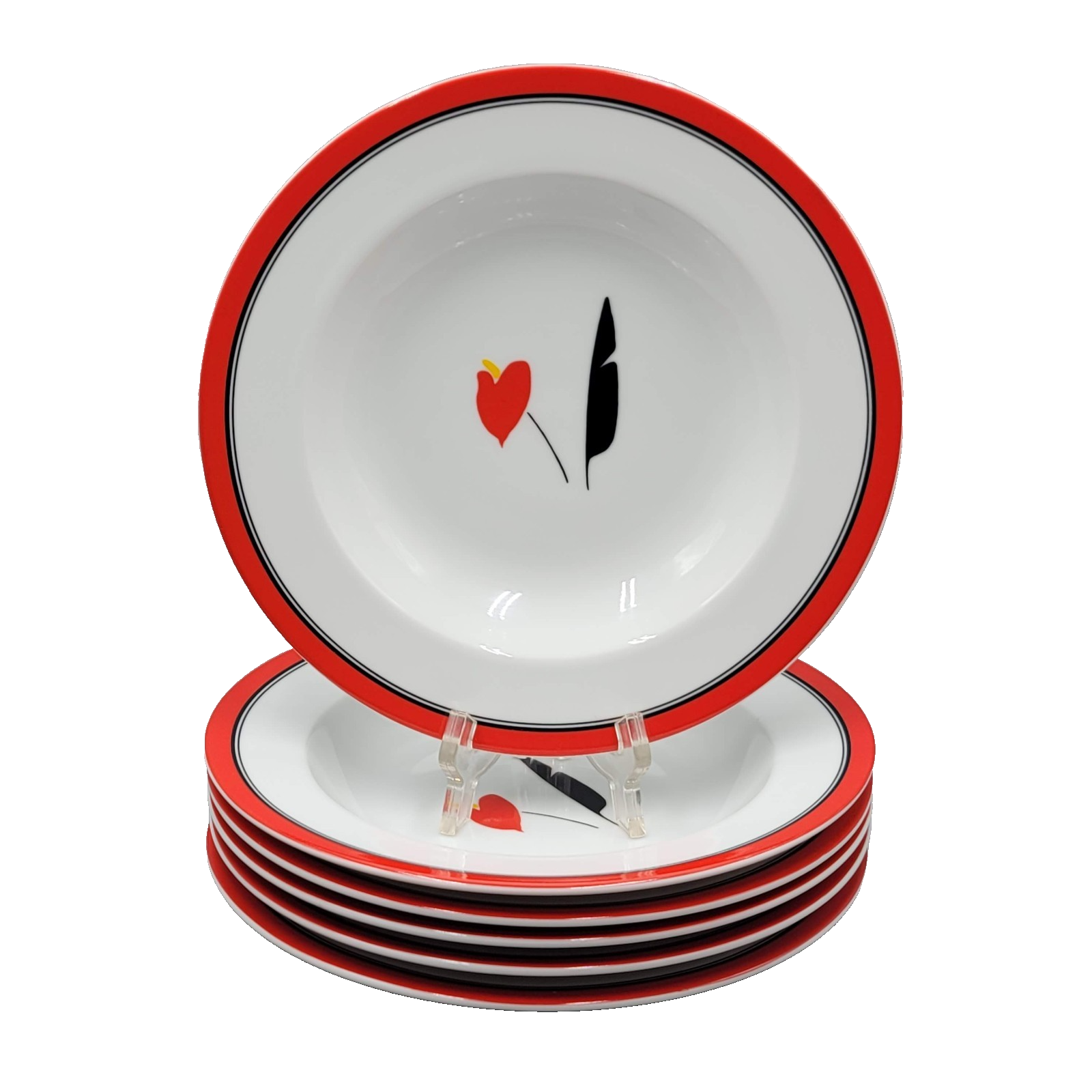 Studio Nova Terrace Twist Red Set of 6 Soup Bowls 9”