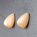 Vintage Clip on Earrings Teardrop Peach Acrylic Climber 1.25"