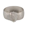 Vintage Buckle Bangle Bracelet Textured Silver tone 7 in