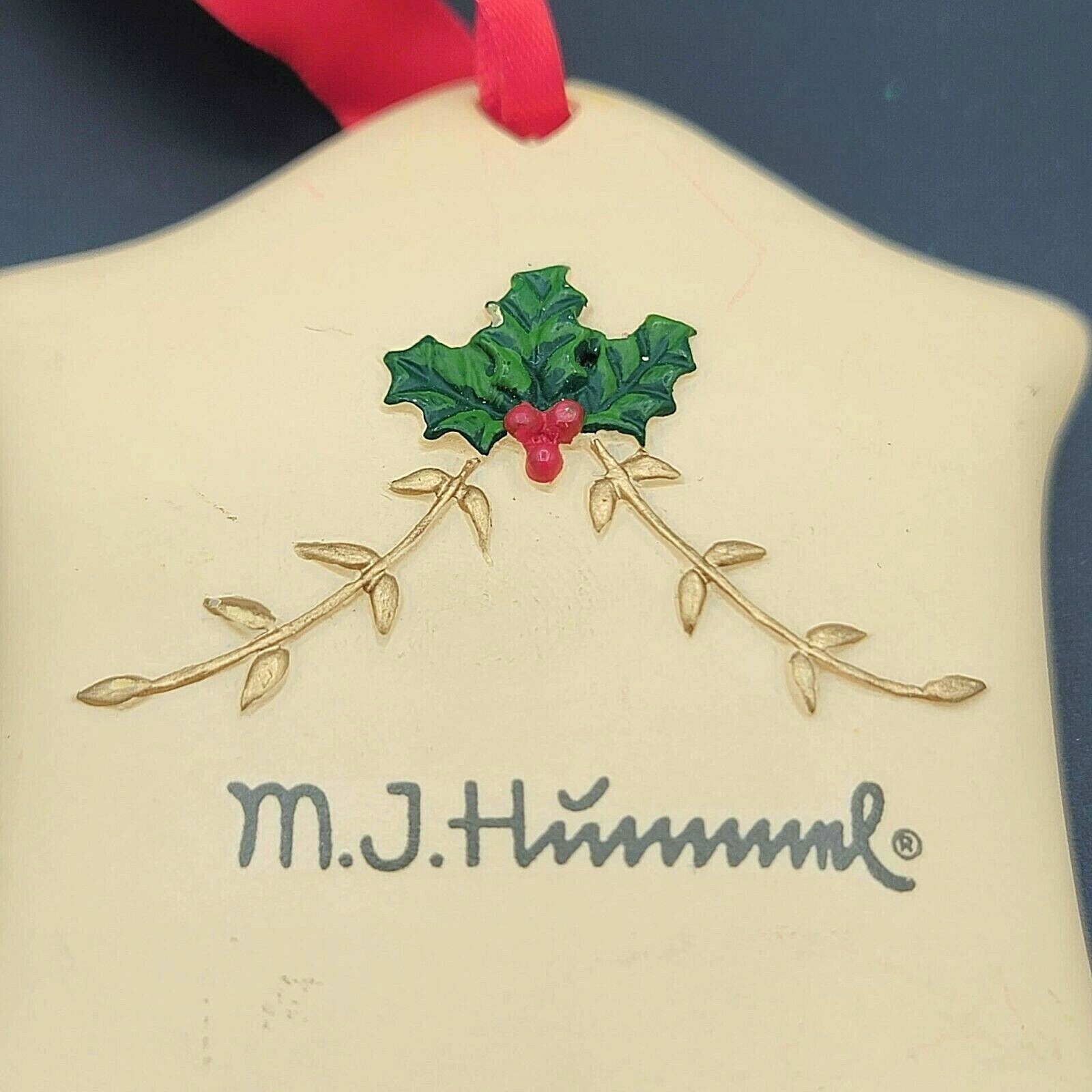 The Hummel Gold Christmas Ornament Collection Boy Snowman Frame 3.5"