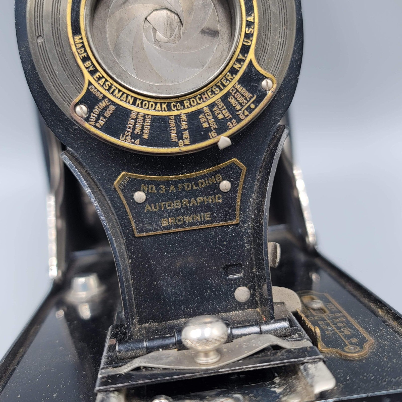 Kodak No 3A Autographic Brownie Folding Bellows Camera Antique GC