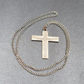 Catholic Religious Cross Pendant Christ is counting on you Silver tone 24"