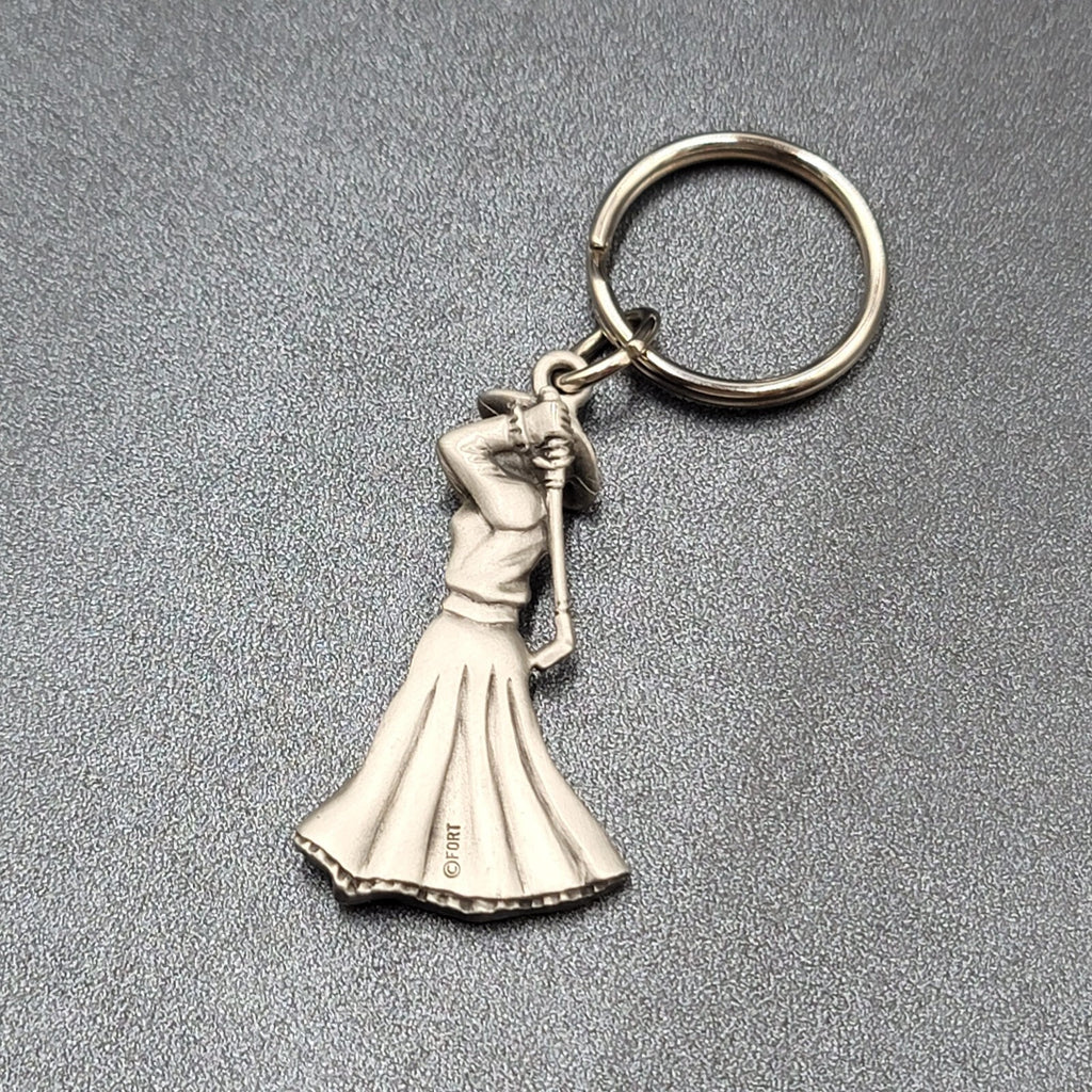 Golf Lady Key Chain by FORT woman golfer charm 
