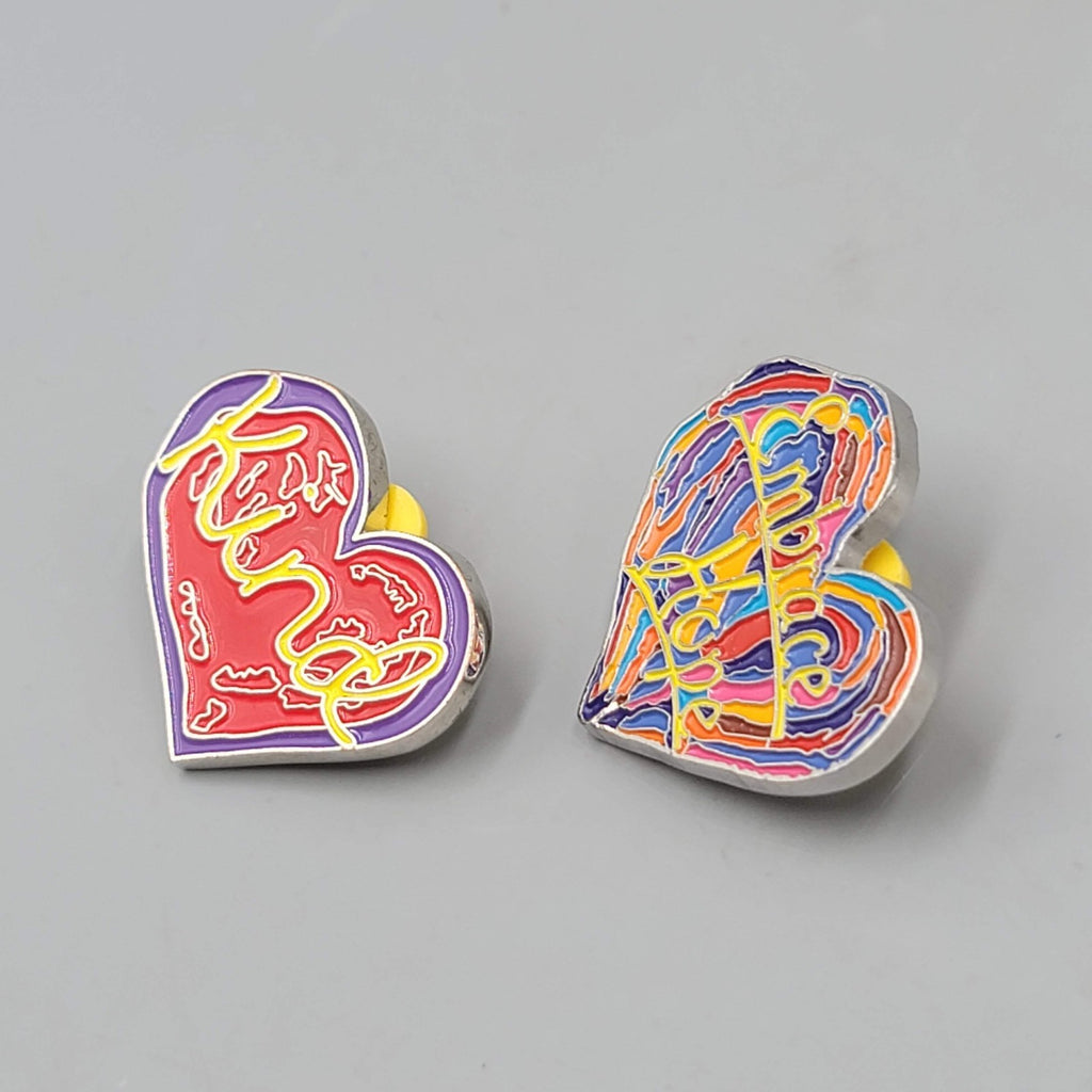 Embrace Hope Penzeys Spice Rainbow Heart Shape Abstract Logo Design Lapel Pin 