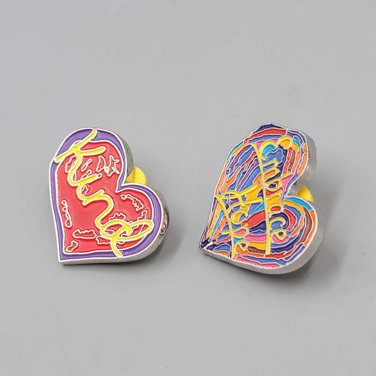 Embrace Hope Penzeys Spice Rainbow Heart Shape Abstract Logo Design Lapel Pin 