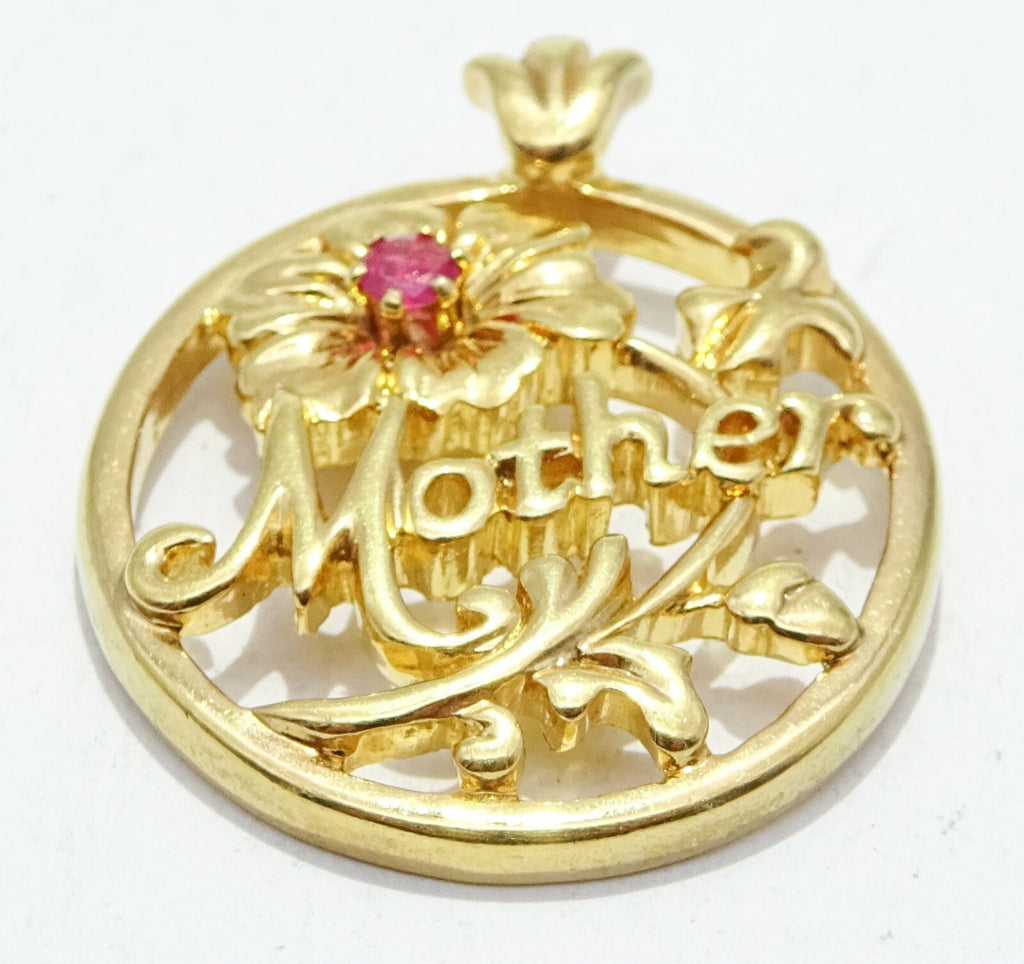 Avon Mother's Day Pendant Only Pink Stone Necklace 1.25 in October Birthstone