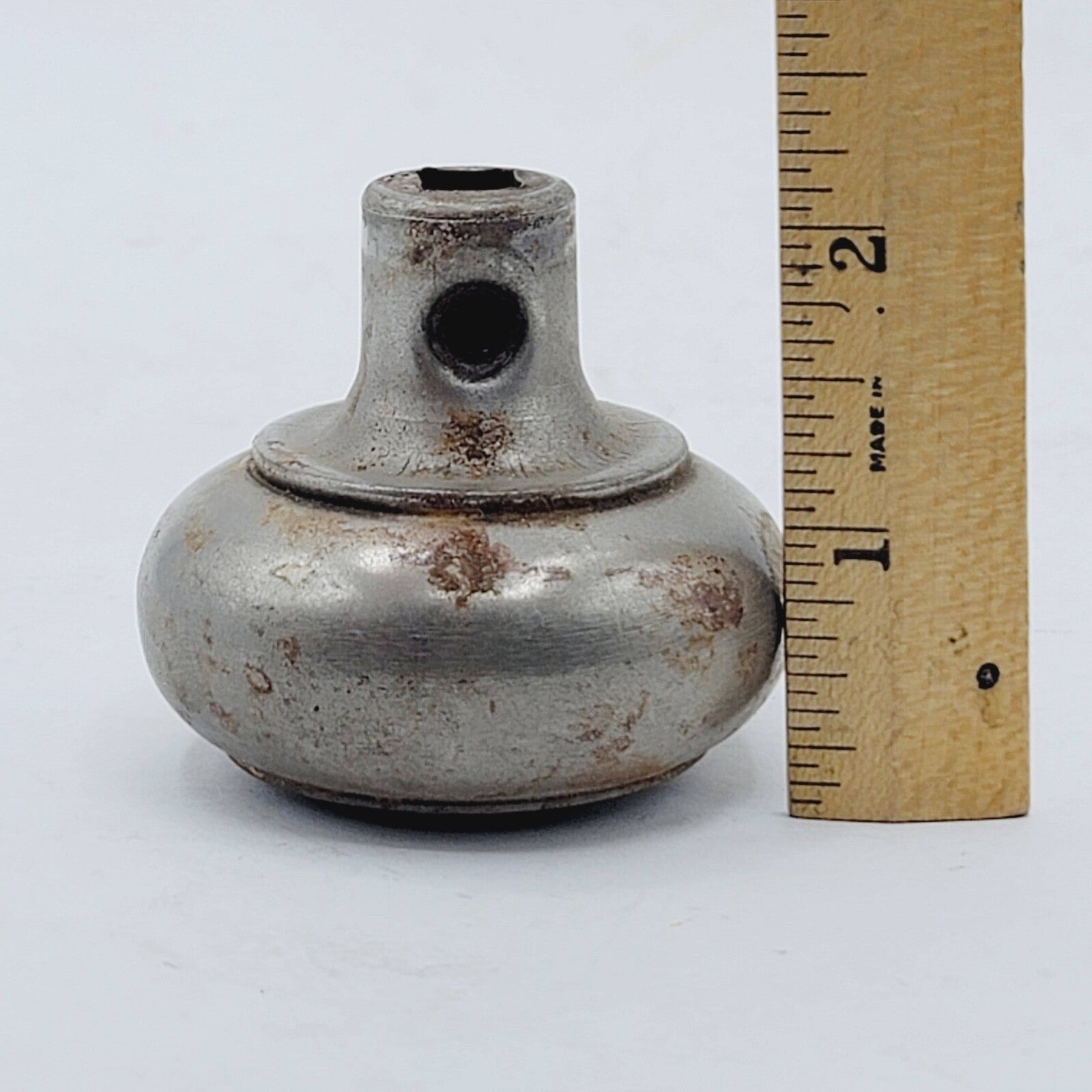 One Single Vintage Steel Door Knob Reclaimed Salvage 2.25" D0032