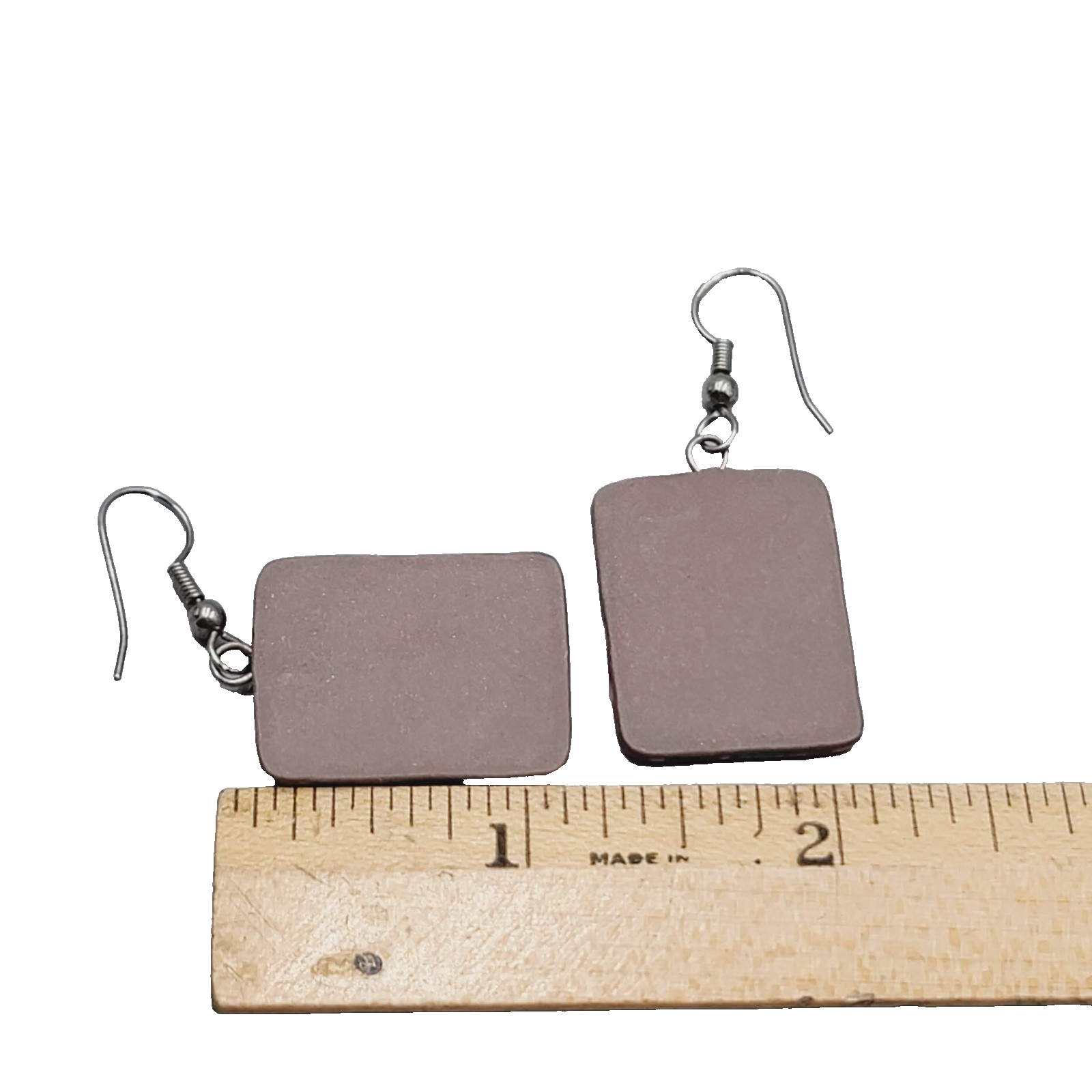 Multicolor Polymer Clay Pierced Earrings Silver tone Dangle 1 1/8"