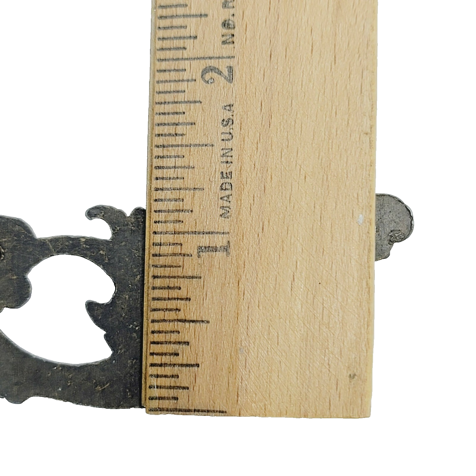 Vintage Drawer Pull Bail Handle Solid Brass 3 1/4" x 1 1/4" holes 1 3/4" 