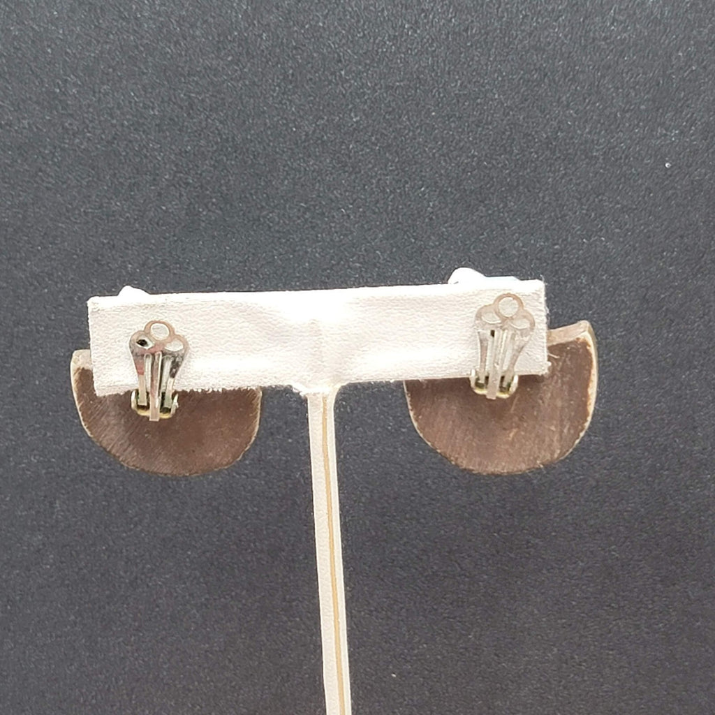 Vintage Clip on Earrings Noahs Arc Acrylic 1.25"