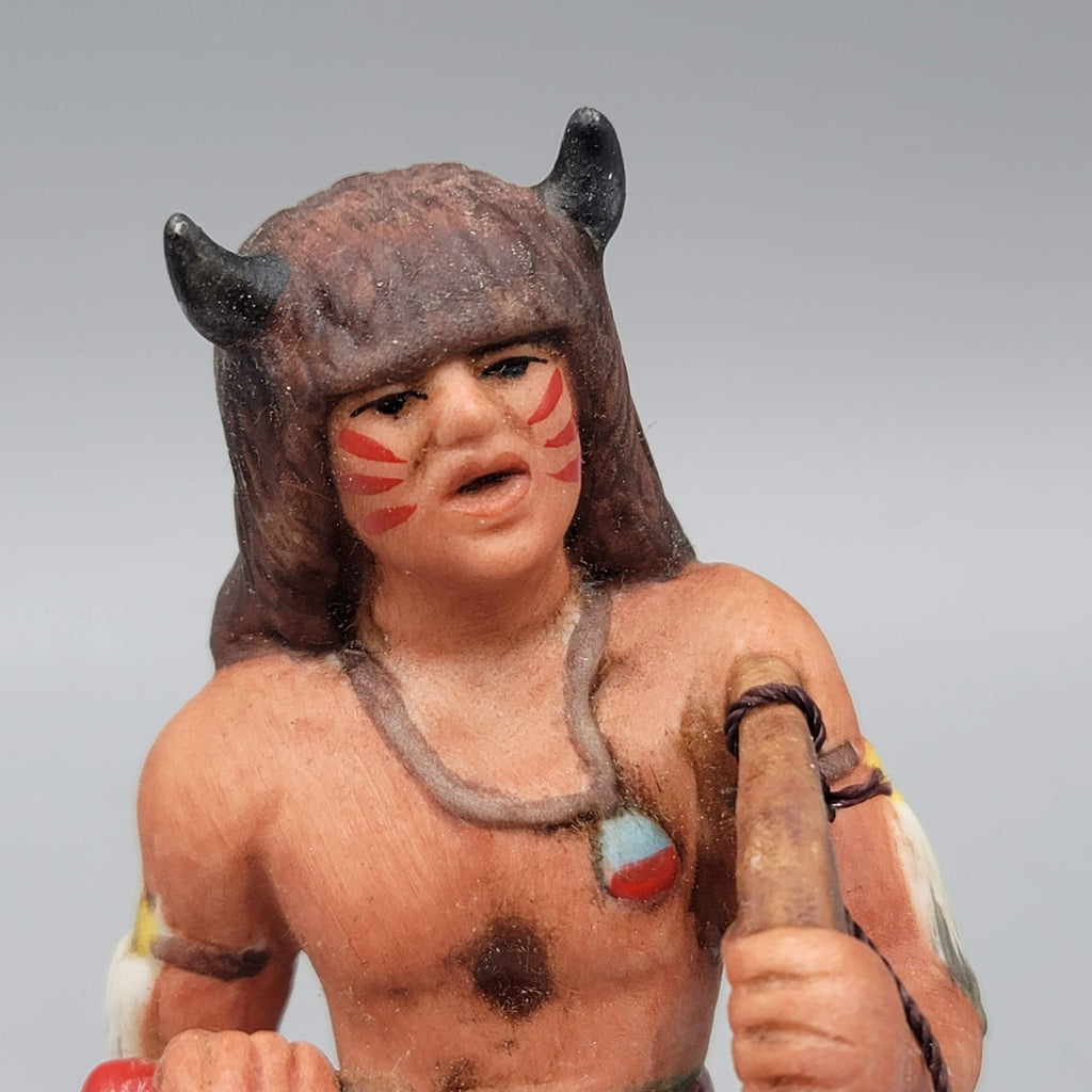 Vintage Ski Country Buffalo Dancer Mini 50ml Bourbon Whiskey Decanter 1980 6.5"