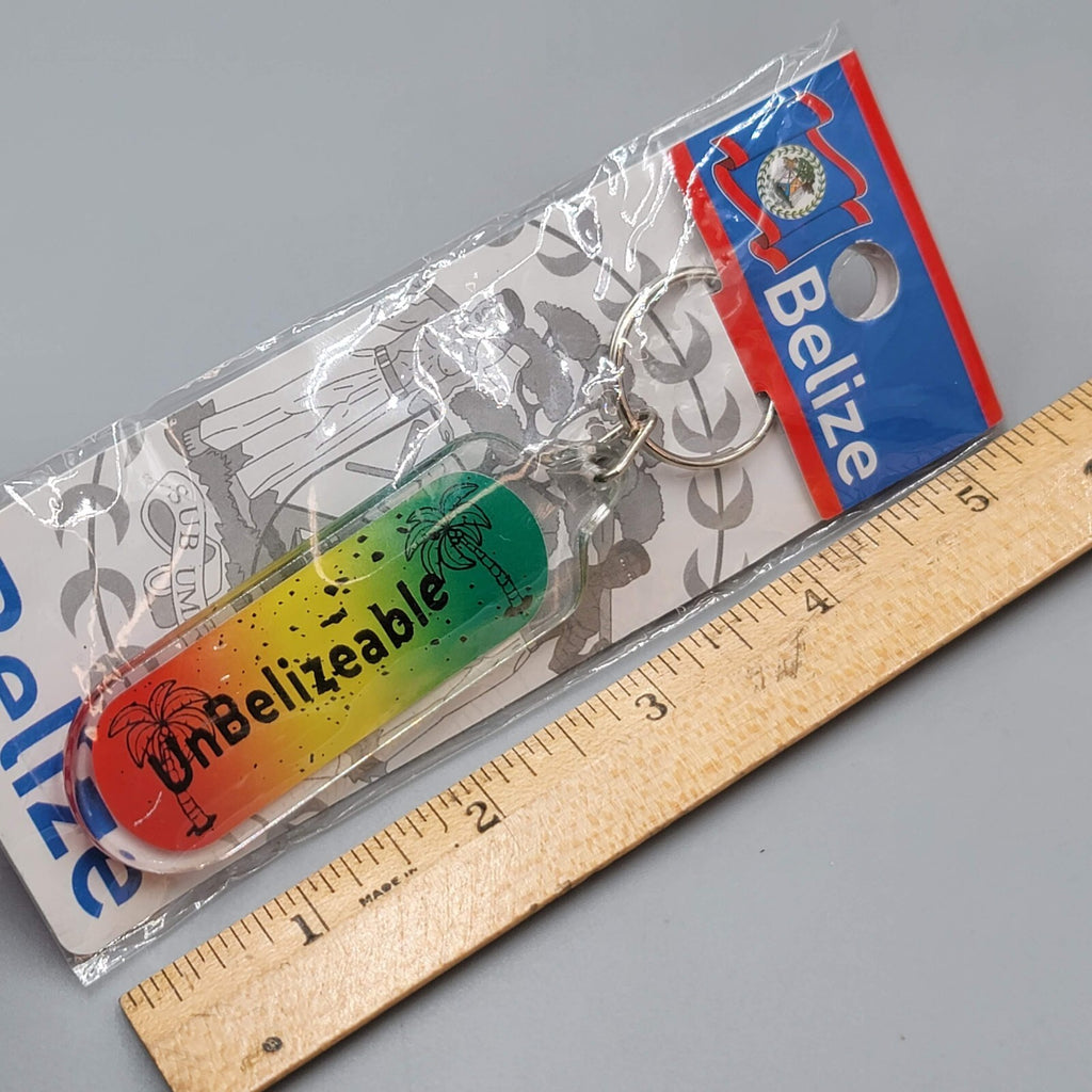Belize Keychain NWT UnBelizeable Souvenir Acrylic