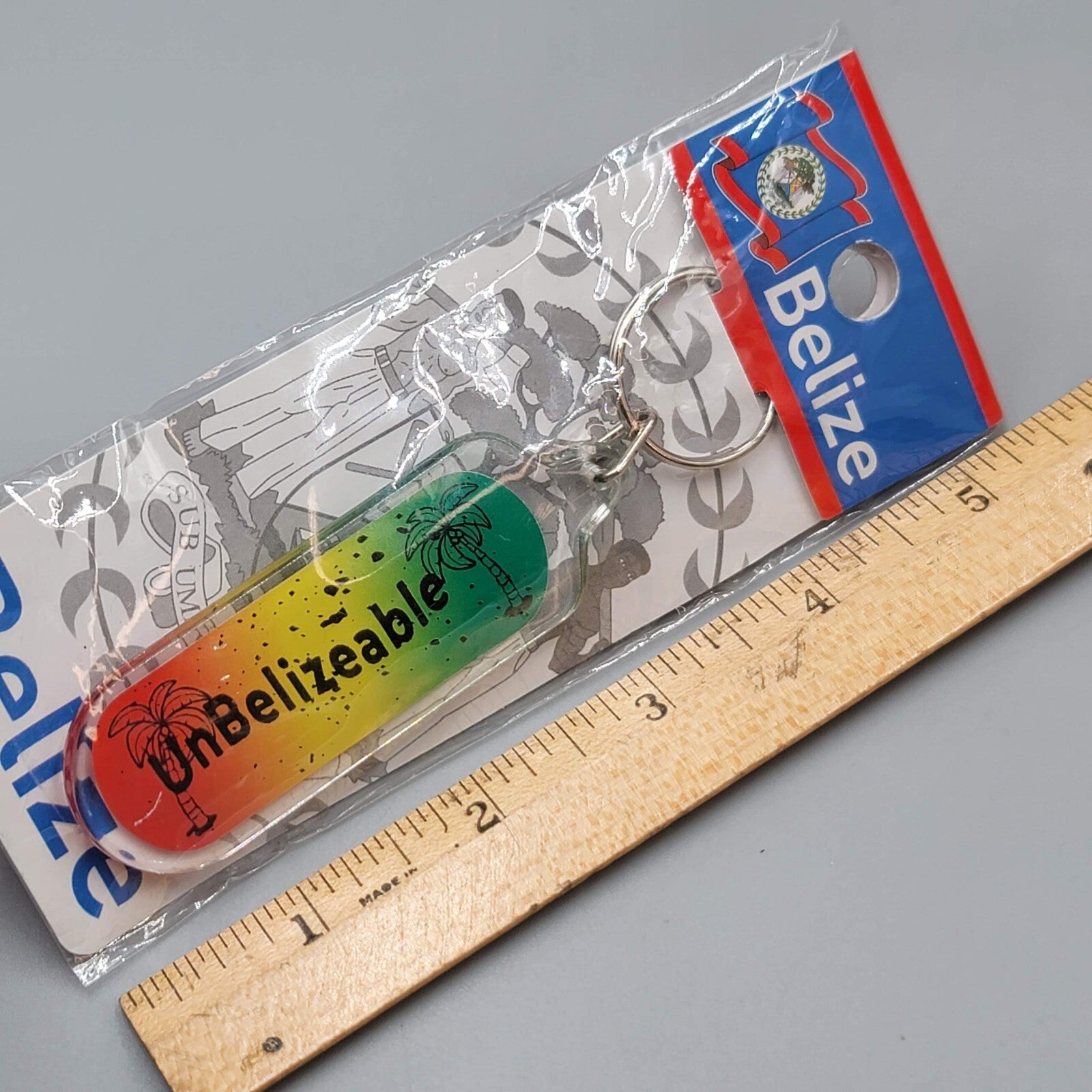 Belize Keychain NWT UnBelizeable Souvenir Acrylic
