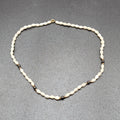 Vintage Mother of Pearl Hematite Gold Bead Necklace Gold Filled Clasp 16"