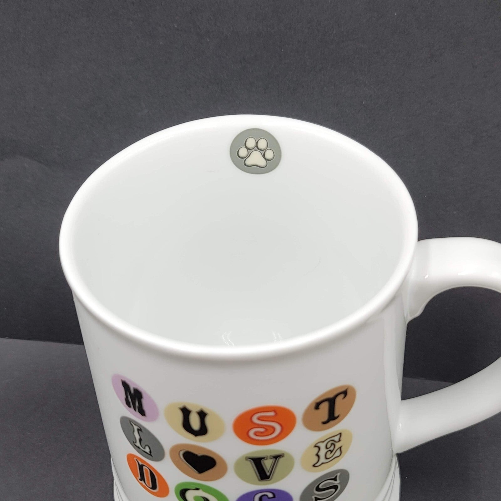 MUST LOVE DOGS Coffee Mug Fringe White Multicolor