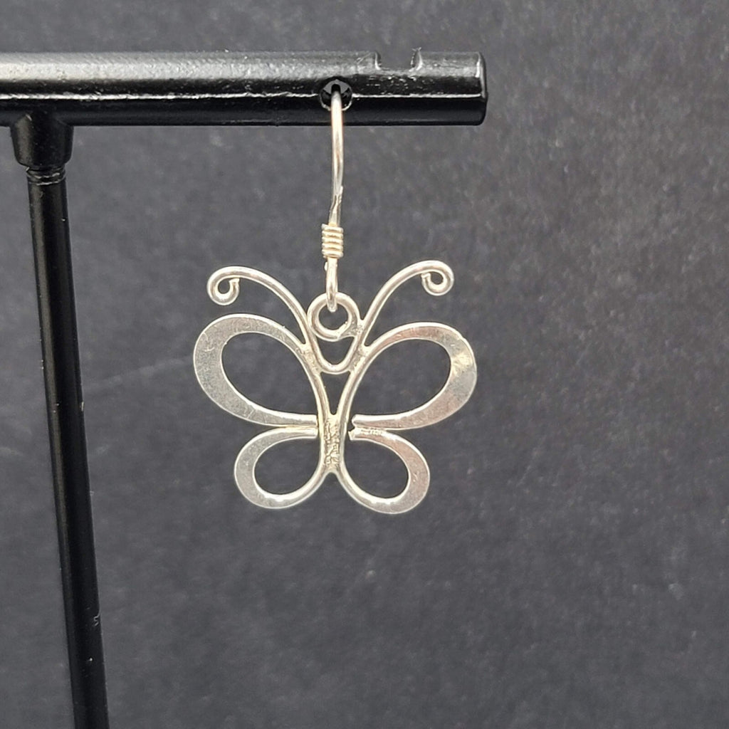 Butterfly Sterling Silver Pierced Earrings 925 5/8"